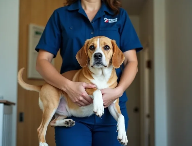 Technician respectfully transporting a deceased dog in Miners Rest